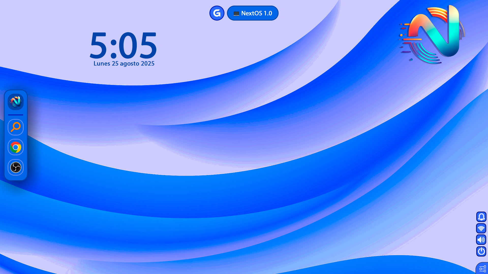 Interfaz de NextOS en Modo Claro